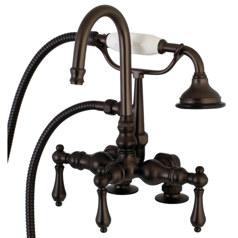 Kingston Brass Aqua Vintage Clawfoot Tub Faucet With Hand Shower, Oil Rubbed Bronze 1 Kingston Brass Aqua Vintage Clawfoot Tub Faucet With Hand Shower, Oil Rubbed Bronze