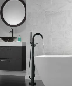Delta Faucet Delta Trinsic Contemporary Floor Mount Tub Filler Trim, Matte Black, T4759-BLFL -Moen-shop 1b61c37d0cbf4219 1427 w800 h800 b0 p0