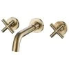 Maxwell Bathroom & Kitchen Inc Two Handle Wall Mount Bathroom Sink Faucet With Rough-in Valve, Brushed Gold