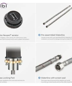 Kibi USA Infinity Single Handle Bathroom Faucet KBF1006, Matte Black, W/ Drain -Moen-shop 1c515bd00f1b54de 6602 w800 h800 b1 p0