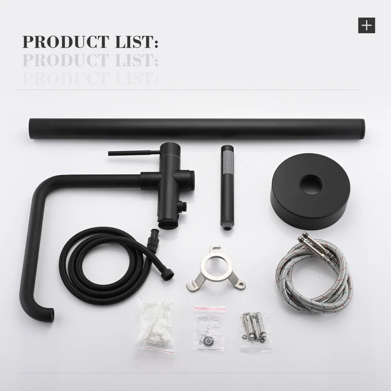 JimsMaison Single Handle Floor Mounted Freestanding Tub Filler With Hand Shower 4 JimsMaison Single Handle Floor Mounted Freestanding Tub Filler With Hand Shower - Image 4