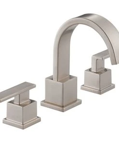 Delta Faucet Delta Vero Two Handle Widespread Bathroom Faucet, Stainless, 3553LF-SS