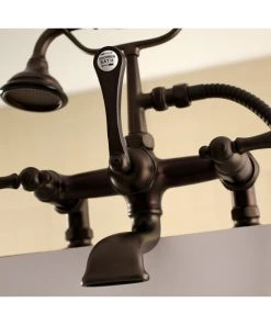 Kingston Brass Aqua Vintage 7" Tub Faucet With Hand Shower, Oil Rubbed Bronze -Moen-shop 1e71c2130bd8cb97 1891 w800 h800 b0 p0