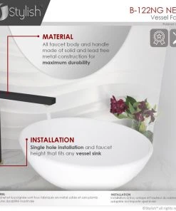 STYLISH Single Handle Bathroom Vessel Sink Faucet, Matte Black And Brushed Gold -Moen-shop 1e91dab6011bbfe9 9980 w800 h800 b0 p0