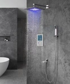 Fontana Showers Fontana Flavia Digital Color Changing LED Rainfall Shower Set, 12" -Moen-shop 1ef1aa180e7469d1 0839 w800 h800 b0 p0