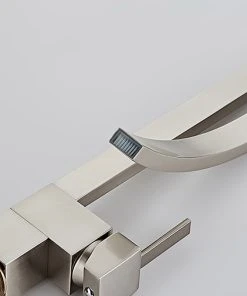 HOMARY Modern Design Single Lever Handle 1-Hole Bathroom Sink Faucet With Waterfall, Br -Moen-shop 1f41be1c0f46071c 5565 w800 h800 b0 p0