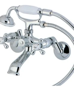 Kingston Brass 6" Adjustable Wall Mount Clawfoot Tub Faucet, Polished Chrome