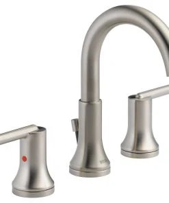 Delta Faucet Delta Trinsic Two Handle Widespread Bathroom Faucet, Stainless, 3559-SSMPU-DST