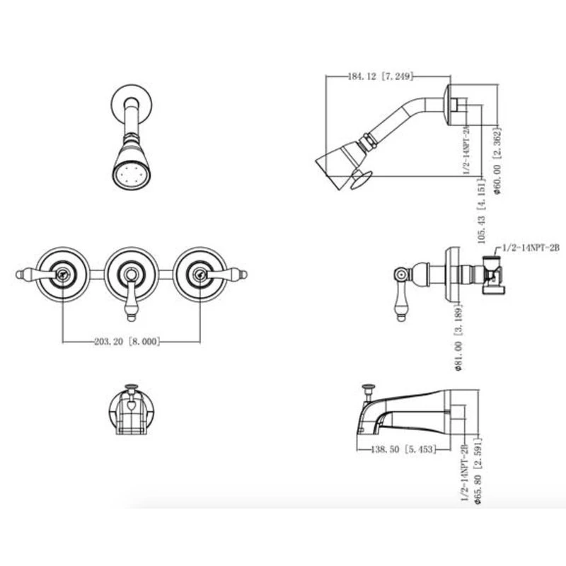 Designers Impressions Oil Rubbed Bronze Tub/Shower Combo Faucet 2 Designers Impressions Oil Rubbed Bronze Tub/Shower Combo Faucet - Image 2