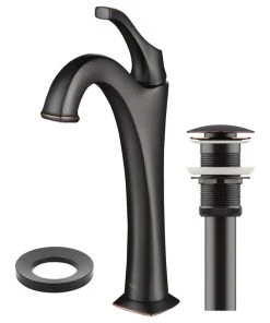 Kraus USA, Inc. Arlo Single Handle Lever 1-Hole Vessel Bathroom Faucet Oil Rubbed Bronze W Drain -Moen-shop 22b1762900e5e993 3210 w800 h800 b1 p0
