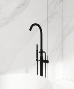 Jims Maison Single Handle Floor Mounted Clawfoot Tub Faucet, Matte Black -Moen-shop 22f11dc502f073b1 5681 w800 h800 b0 p0