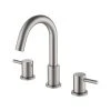 Kibi USA Circular Widespread Sink Faucet With Pop Up Drain, Brush Nickel