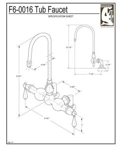 Water Creation Vintage 3-3/8" Center Deck Mount Tub Faucet & 2" Risers, Porcelain Lever Handles 7 Water Creation Vintage 3-3/8" Center Deck Mount Tub Faucet & 2" Risers, Porcelain Lever Handles -Moen-shop 23a1c902073245d9 0095 w800 h800 b1 p0
