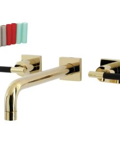 Kingston Brass KS6022CKL Wall Mount Tub Faucet, Polished Brass