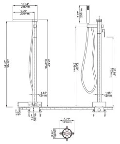 HOMARY Modern Waterfall Freestanding Bathroom Bathtub Faucet Floor Mount Tub Filler, Br -Moen-shop 24a1d74b037dc762 0713 w800 h800 b1 p0