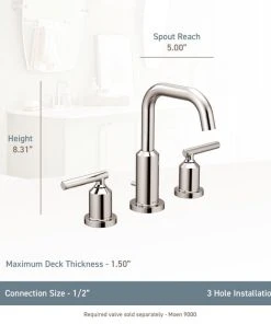 Moen T6142 Gibson Widespread Bathroom Sink Faucet - - Brushed Nickel -Moen-shop 250198080fb8f079 5329 w800 h800 b1 p0