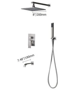 HOMARY LED Brushed Nickel Shower Set 8" Rain Shower & Tub Spout Shower Combo Set, 10" 21 HOMARY LED Brushed Nickel Shower Set 8" Rain Shower & Tub Spout Shower Combo Set, 10" -Moen-shop 25a1ef310194cef2 8835 w800 h800 b1 p0