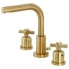Kingston Brass Fauceture Widespread Bathroom Faucet With Brass Pop-Up, Brushed Brass