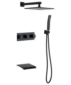 HOMARY Wall-Mounted 10" Shower System Rainfall 3 Function Shower Fixture With Tub Spout