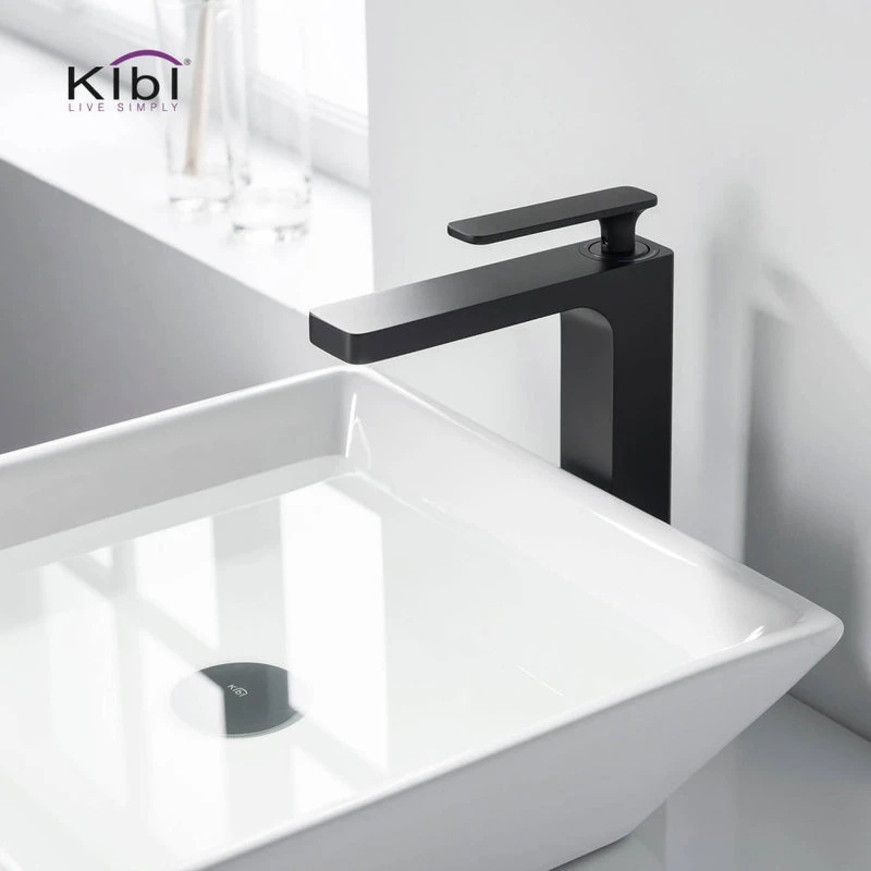 Kibi USA Infinity Single Handle Vessel Sink Faucet KBF1007, Matte Black, W/ Drain 5 Kibi USA Infinity Single Handle Vessel Sink Faucet KBF1007, Matte Black, W/ Drain - Image 5