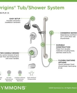 Symmons Origins Single Handle 1-Spray Tub & Shower Faucet, 1.5 GPM, Chrome -Moen-shop 272190f501aa61f6 4041 w800 h800 b0 p0