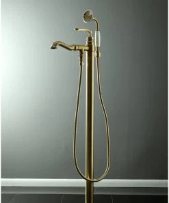Kingston Brass Freestanding Tub Faucet With Hand Shower, Brushed Brass -Moen-shop 275117d90b5272ef 5578 w800 h800 b0 p0