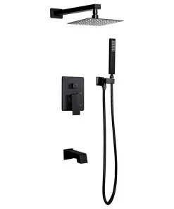 Dyconn Faucet Talise SS312A-BLK Wall Mounted 3-Setting Shower Faucet System