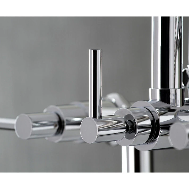 Kingston Brass Aqua Vintage 7" Deck Mount Clawfoot Tub Faucet, Polished Chrome 4 Kingston Brass Aqua Vintage 7" Deck Mount Clawfoot Tub Faucet, Polished Chrome - Image 4