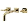 Kingston Brass KS6022ML Wall Mount Tub Faucet, Polished Brass