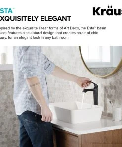 Kraus USA, Inc. Esta Single Handle Lever 1-Hole Vessel Bathroom Faucet Matte Black W PU Drain 16 Kraus USA, Inc. Esta Single Handle Lever 1-Hole Vessel Bathroom Faucet Matte Black W PU Drain -Moen-shop 2861271a00e5ebdb 3277 w800 h800 b0 p0