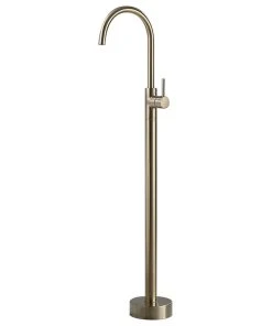 HOMARY Brewst Solid Brass Single Handle Modern Floor Mounted Tub Filler Spout Faucet