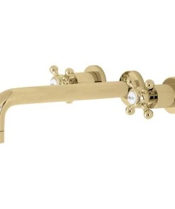 Kingston Brass KS8022BX Two-Handle Wall Mount Tub Faucet, Polished Brass