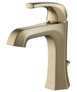 Kraus USA, Inc. Esta Single Handle 1-Hole Bathroom Basin Faucet, Lift Rod Drain, Brushed Gold