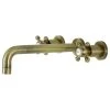 Kingston Brass KS8023BX Two-Handle Wall Mount Tub Faucet, Antique Brass