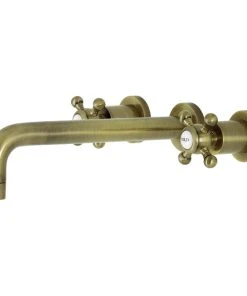 Kingston Brass KS8023BX Two-Handle Wall Mount Tub Faucet, Antique Brass