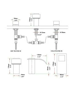 HOMARY Waterfall Double Knob Handle Widespread Sink Faucet Solid Brass For Bathroom, Br -Moen-shop 2d81a31f0ef07c9f 8451 w800 h800 b1 p0