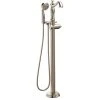 Delta Faucet Delta Cassidy Floor Mount Tub Filler Trim - Less Handle, Polished Nickel