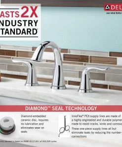 Delta Faucet Delta Lahara Two Handle Widespread Bathroom Faucet, Chrome, 3538-MPU-DST -Moen-shop 2e0188b20d35d3ff 5879 w800 h800 b0 p0