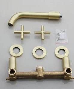 Allfixture Wasser Dual Handle Solid Brass Bathroom Faucet, Brushed Gold -Moen-shop 2e41f424036568be 0611 w800 h800 b0 p0