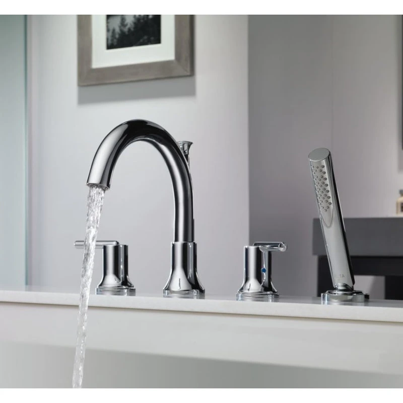 Delta Faucet Delta Trinsic Roman Tub With Hand Shower Trim, Champagne Bronze, T4759-CZ 3 Delta Faucet Delta Trinsic Roman Tub With Hand Shower Trim, Champagne Bronze, T4759-CZ - Image 3