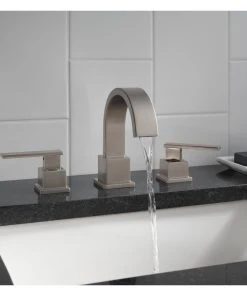 Delta Faucet Delta Vero Two Handle Widespread Bathroom Faucet, Stainless, 3553LF-SS -Moen-shop 30c111670cbf41c6 5422 w800 h800 b0 p0