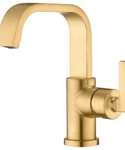 Luxier BSH14-S Single-Handle Bathroom Faucet With Drain, Brushed Gold