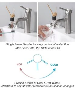 Aquaterior 1 Hole Bathroom Sink Round Faucet 1 Lever Cold & Hot Water Nickel -Moen-shop 34317edf0d69654b 6284 w800 h800 b1 p0