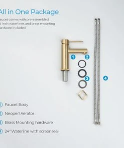 Kibi USA Circular X Brass Single Hole Bathroom Faucet KBF1010, Brush Gold, With Drain -Moen-shop 34b119ae0f1c5340 8270 w800 h800 b0 p0