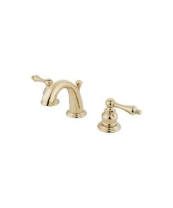 Kingston Brass Widespread Bathroom Faucet With Retail Pop-Up, Polished Brass