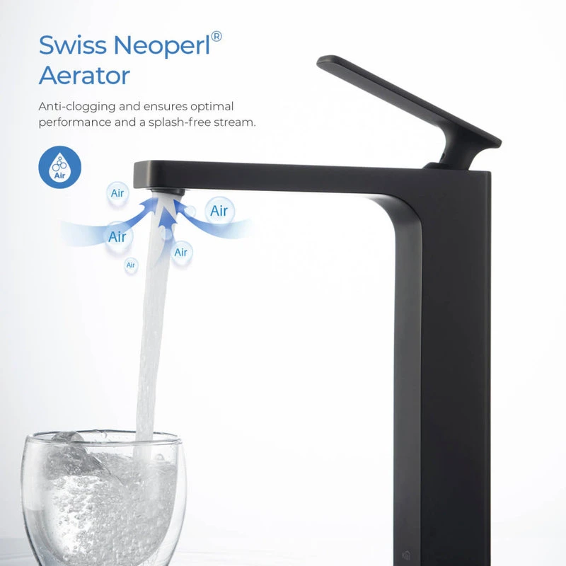 Kibi USA Infinity Single Handle Vessel Sink Faucet KBF1007, Matte Black, W/ Drain 10 Kibi USA Infinity Single Handle Vessel Sink Faucet KBF1007, Matte Black, W/ Drain - Image 10