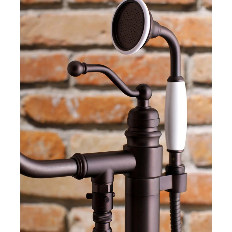 Kingston Brass Freestanding Tub Faucet With Hand Shower, Oil Rubbed Bronze 3 Kingston Brass Freestanding Tub Faucet With Hand Shower, Oil Rubbed Bronze - Image 3
