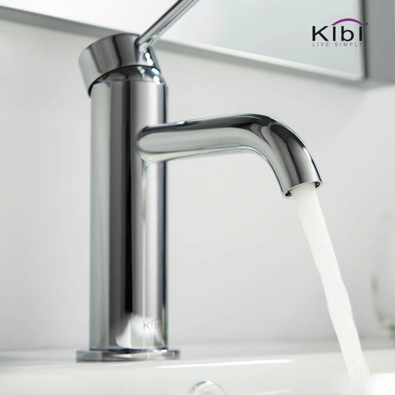Kibi USA Circular Brass Single Handle Bathroom Faucet KBF1008, Chrome, With Drain 3 Kibi USA Circular Brass Single Handle Bathroom Faucet KBF1008, Chrome, With Drain - Image 3