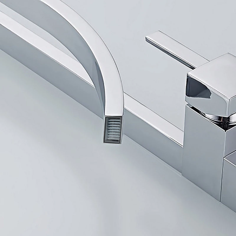 HOMARY Modern Design Single Lever Handle 1-Hole Bathroom Sink Faucet With Waterfall, Ch 5 HOMARY Modern Design Single Lever Handle 1-Hole Bathroom Sink Faucet With Waterfall, Ch - Image 5