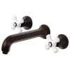 Kingston Brass KS4025PX 2-Handle Wall Mount Tub Faucet, Oil Rubbed Bronze